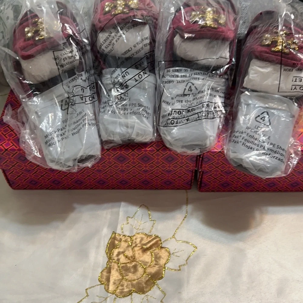 NWT Tory Burch Embellished Logo Velvet Scandals, Be summer ready with this.